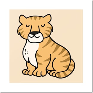 Cute Tiger Doodle Drawing Posters and Art